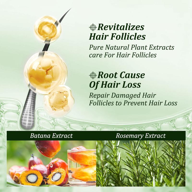 Newyuo Batana Oil & Rosemary Shampoo - Nourishing Volumizing Shampoo for Men and Women - Cleanses the scalp，Reduces hair loss, repairs damage and aids hair growth