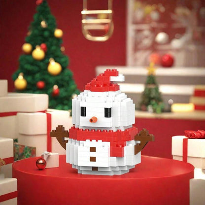 Santa Claus Design Building Blocks Toy, 1 Count Cute Micro-particle Building Bricks Ornament, Snowman & Reindeer Creative Desktop Decoration for Home Office
