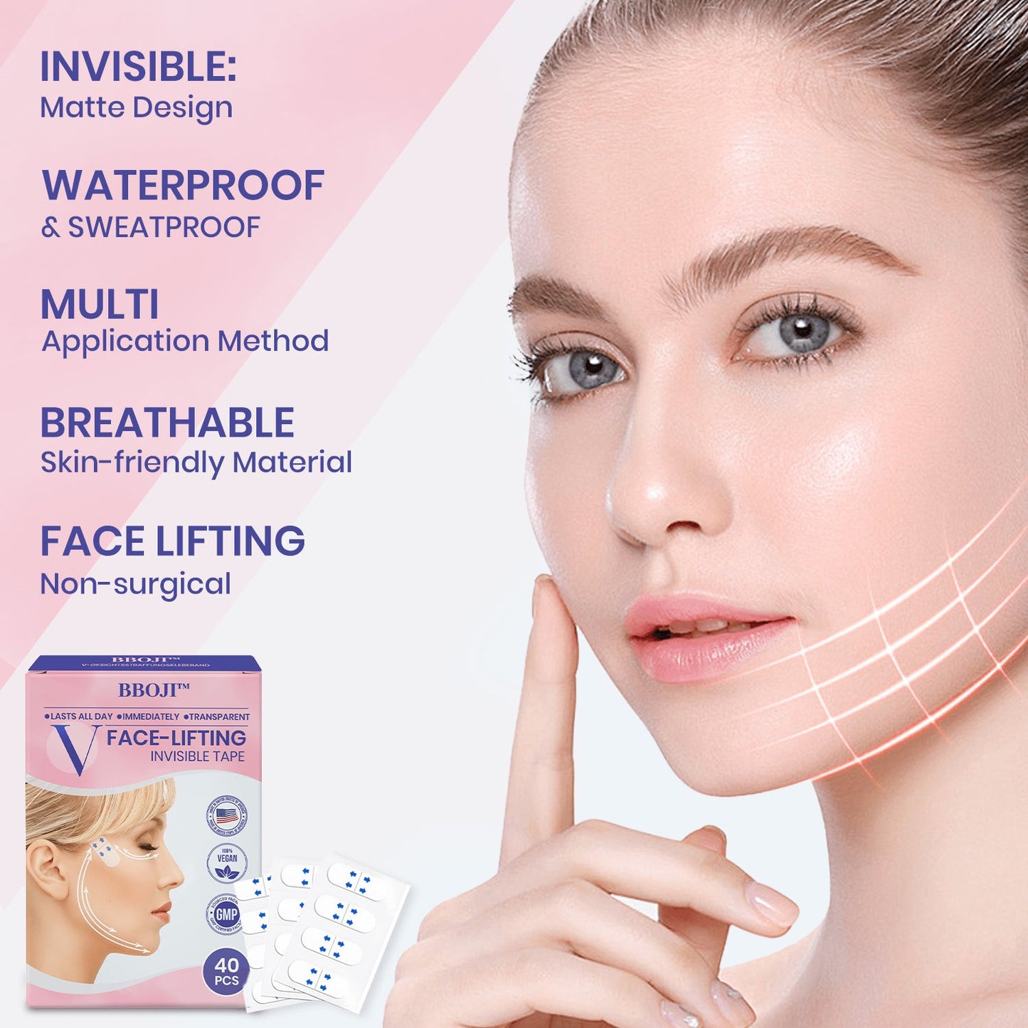 🎉NEW YEAR SALE - 50% OFF!🎁Give the Gift of Beauty in 2025 with BBOJI™ V-Face Tape for a Stunning Look.💄Hurry Now!🐰