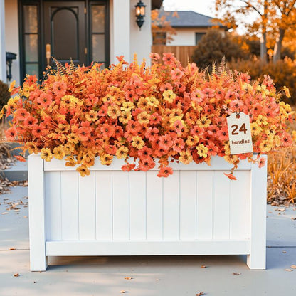 Last Day 70% OFF--💎Fall Artificial Flowers-UV Resistant Eucalyptus & Violet Stems for Indoor/Outdoor Decor, Perfect for Porches and Gardens