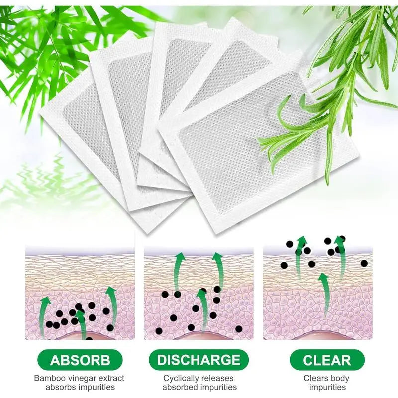 🌿 GingerBamboo Herbal Foot Detox Patches | Stress Relief & Wellness Therapy