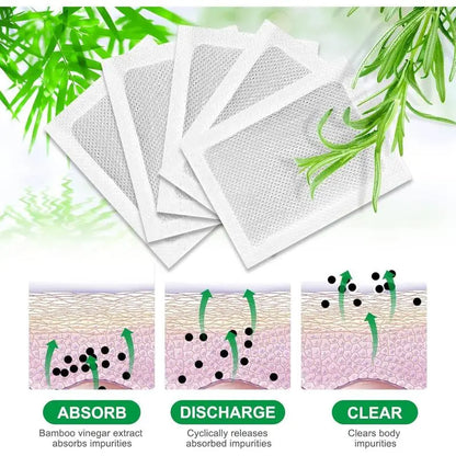 🌿 GingerBamboo Herbal Foot Detox Patches | Stress Relief & Wellness Therapy