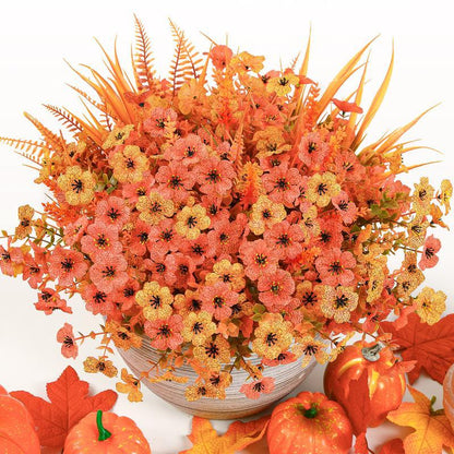 Last Day 70% OFF--💎Fall Artificial Flowers-UV Resistant Eucalyptus & Violet Stems for Indoor/Outdoor Decor, Perfect for Porches and Gardens