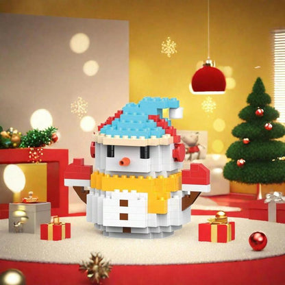 Santa Claus Design Building Blocks Toy, 1 Count Cute Micro-particle Building Bricks Ornament, Snowman & Reindeer Creative Desktop Decoration for Home Office