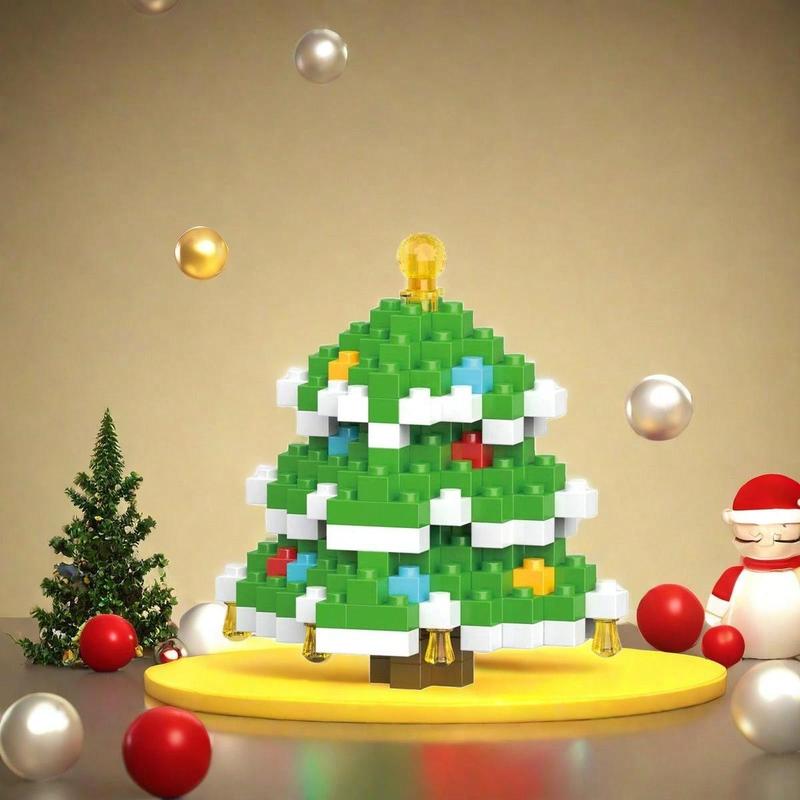 Santa Claus Design Building Blocks Toy, 1 Count Cute Micro-particle Building Bricks Ornament, Snowman & Reindeer Creative Desktop Decoration for Home Office