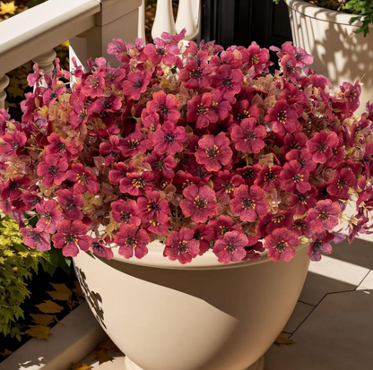 Last Day 70% OFF--💎Fall Artificial Flowers-UV Resistant Eucalyptus & Violet Stems for Indoor/Outdoor Decor, Perfect for Porches and Gardens